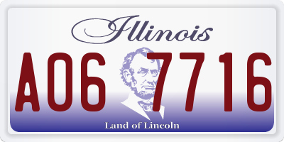 IL license plate A067716