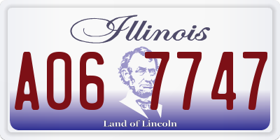 IL license plate A067747