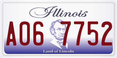 IL license plate A067752