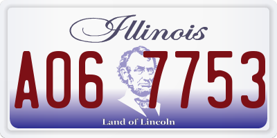 IL license plate A067753