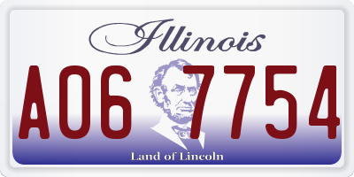 IL license plate A067754