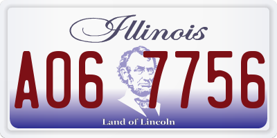 IL license plate A067756