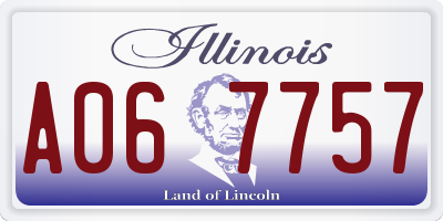IL license plate A067757