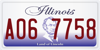 IL license plate A067758