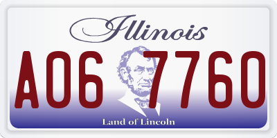 IL license plate A067760