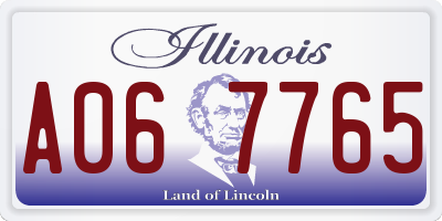 IL license plate A067765