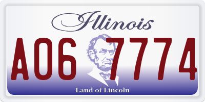 IL license plate A067774