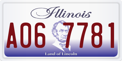 IL license plate A067781