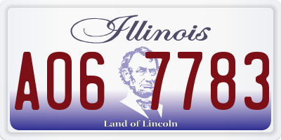 IL license plate A067783
