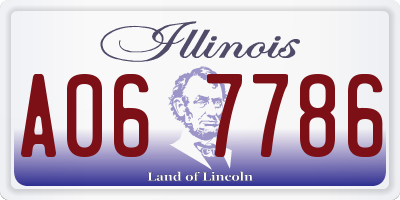 IL license plate A067786