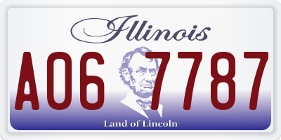 IL license plate A067787