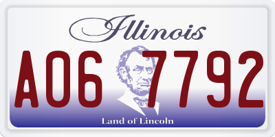 IL license plate A067792