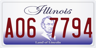 IL license plate A067794