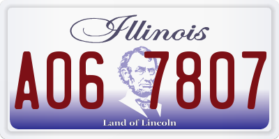 IL license plate A067807