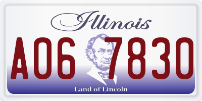 IL license plate A067830