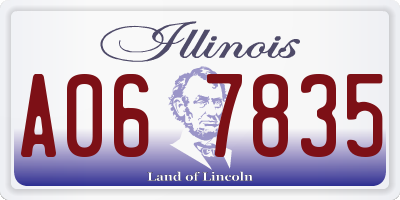 IL license plate A067835