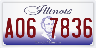 IL license plate A067836
