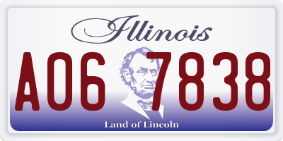 IL license plate A067838