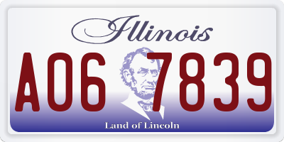 IL license plate A067839