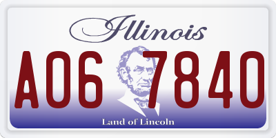 IL license plate A067840