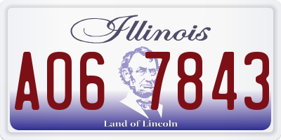IL license plate A067843