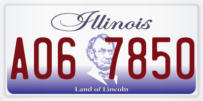 IL license plate A067850