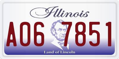 IL license plate A067851