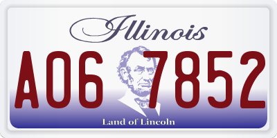 IL license plate A067852