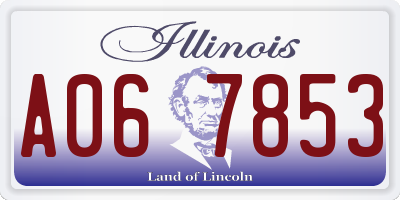 IL license plate A067853