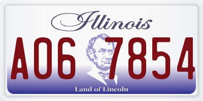IL license plate A067854