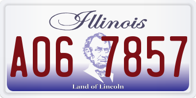 IL license plate A067857