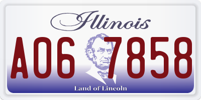 IL license plate A067858