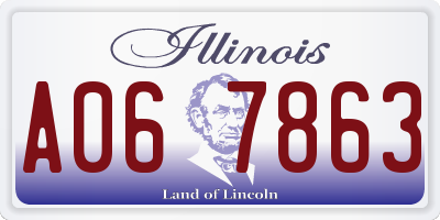 IL license plate A067863