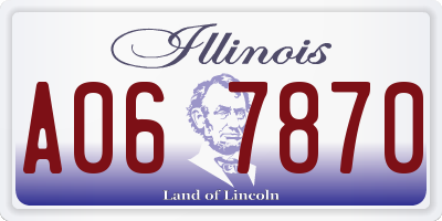 IL license plate A067870
