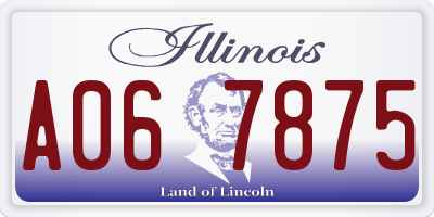 IL license plate A067875