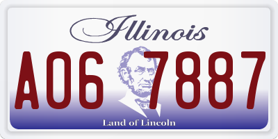 IL license plate A067887