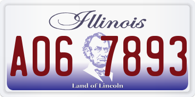 IL license plate A067893