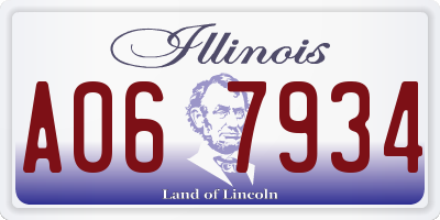 IL license plate A067934