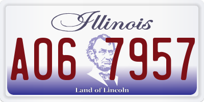 IL license plate A067957