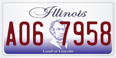 IL license plate A067958