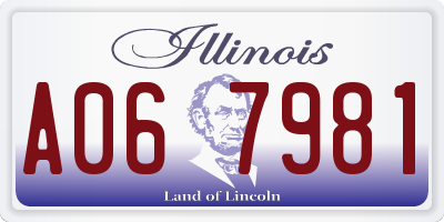 IL license plate A067981
