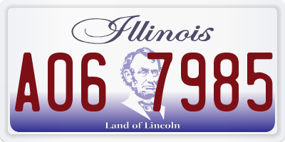 IL license plate A067985