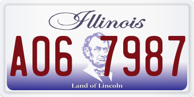 IL license plate A067987