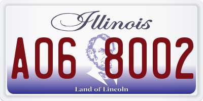 IL license plate A068002