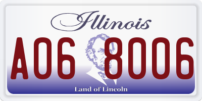 IL license plate A068006
