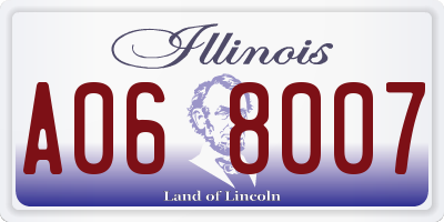 IL license plate A068007