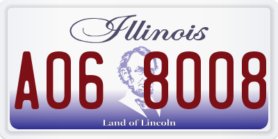 IL license plate A068008