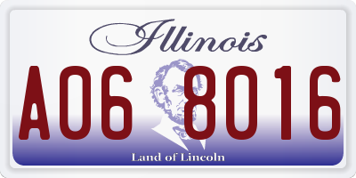 IL license plate A068016