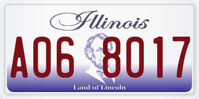 IL license plate A068017