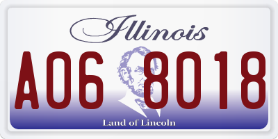 IL license plate A068018